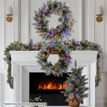 2.7M Pre-Lit Snowy Stamford Spruce Christmas Garland with 50 LEDs