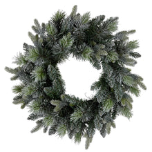 61cm Pre-Lit Snowy Christmas Wreath – 160 Tips, 50 LED Multi Function