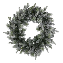 76cm Pre-Lit Snowy Christmas Wreath – 238 Tips, 50 LED Multi Function
