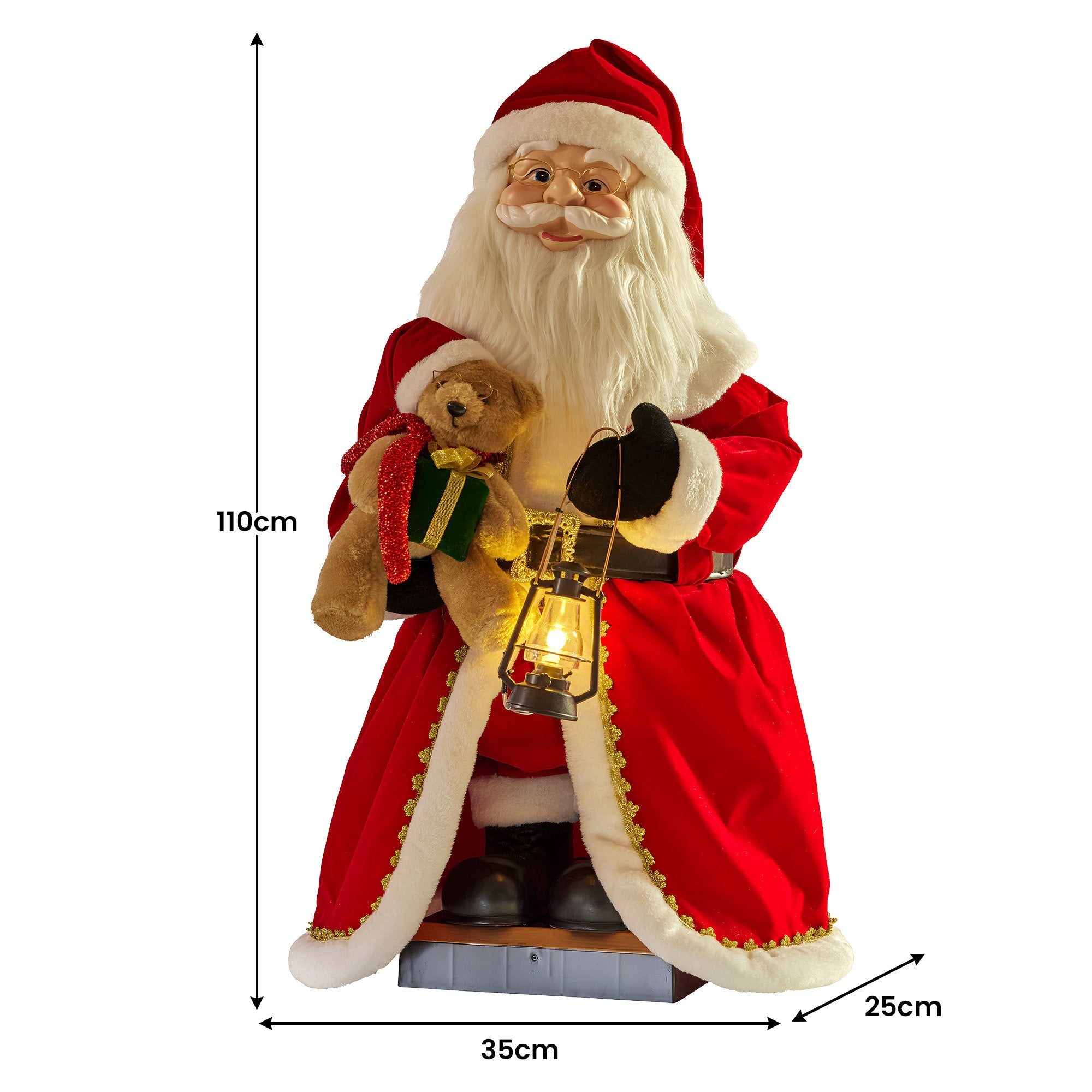 3.6FT Animated Musical Santa Christmas Decoration – LED Lantern