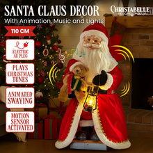 110CM Animated Musical Santa with LED Lantern & Motion Sensor