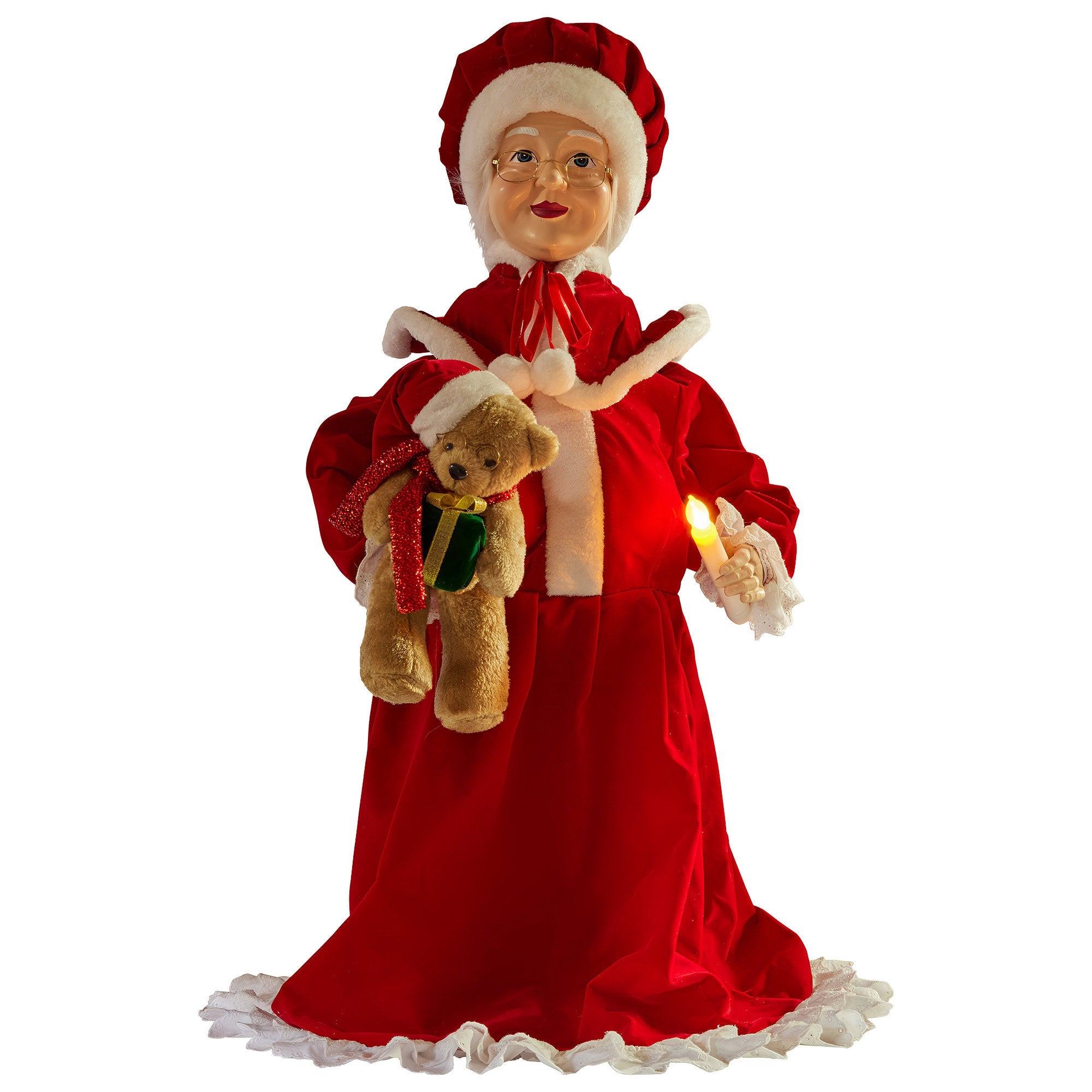 3.6FT Animated Musical Mrs Claus Christmas Decoration – LED Candle