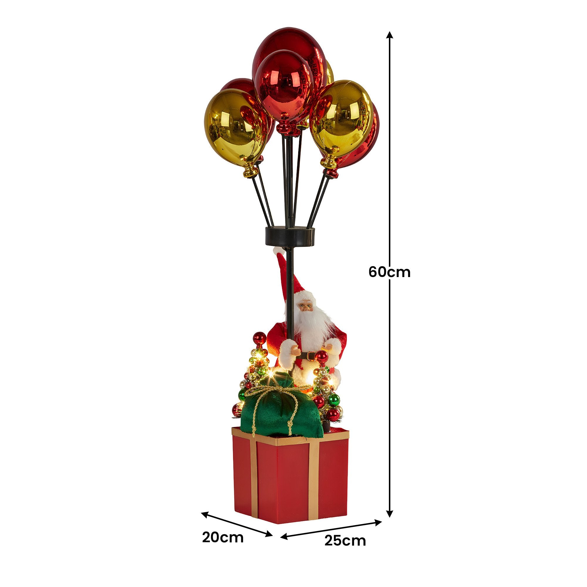 60cm LED Santa Balloon Christmas Decoration – Micro Lights Display