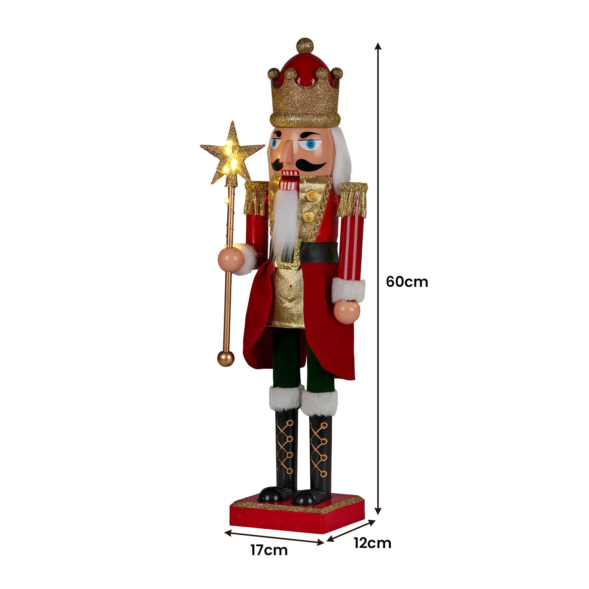 60cm Animated Musical Nutcracker Christmas Decoration – LED Staff