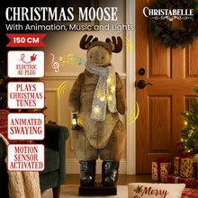 150CM Animated Musical Christmas Moose with LED Lantern & Motion Sensor