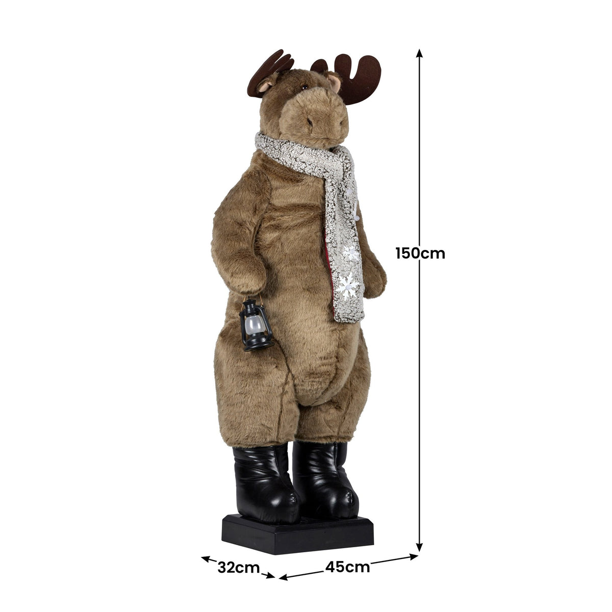 150CM Animated Musical Christmas Moose with LED Lantern & Motion Sensor