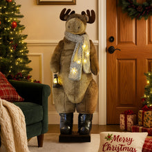 5FT Animated Musical Christmas Moose Decoration – LED Lantern