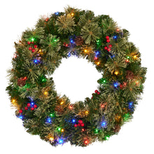 61CM Bristle Berry Christmas Wreath with 60 LED Lights
