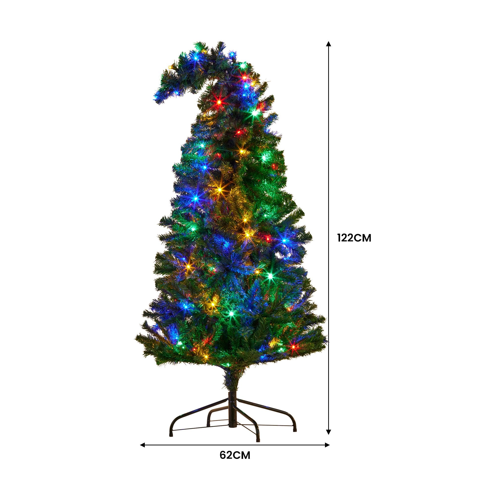 4FT Curved Christmas Tree – 550 Tips, 140 Multicolour LED Lights