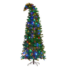 7.5FT Bad Santa Curved Pre-Lit Christmas Tree – 360 Multi-Colour LEDs