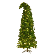 7.5FT Bad Santa Curved Pre-Lit Christmas Tree – 360 Multi-Colour LEDs