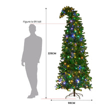 7.5FT Bad Santa Curved Pre-Lit Christmas Tree – 360 Multi-Colour LEDs