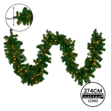 2.7M Pre-Lit Chadwick Christmas Garland with 80 Warm White LEDs
