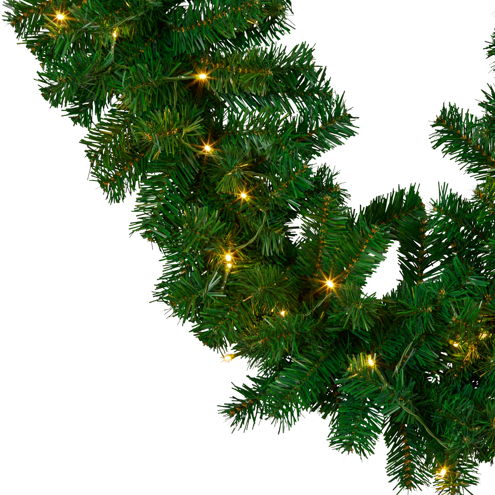 2.7M Pre-Lit Chadwick Christmas Garland with 80 Warm White LEDs