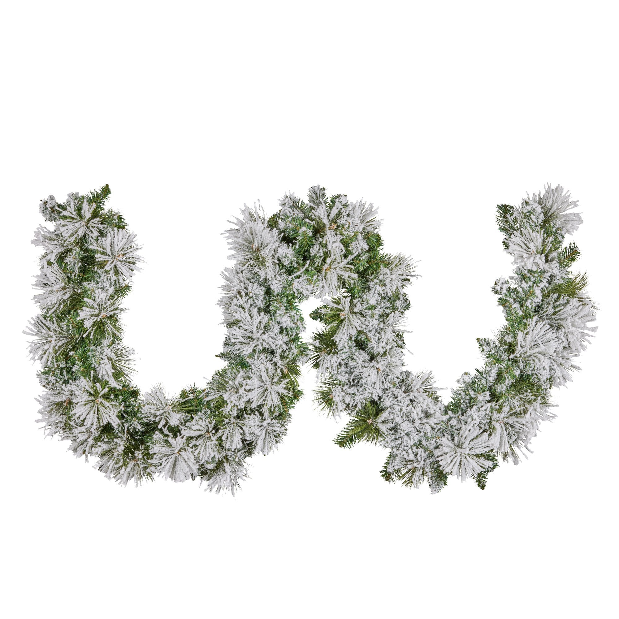 2.7M Snow-Flocked Christmas Garland with 100 LED Lights