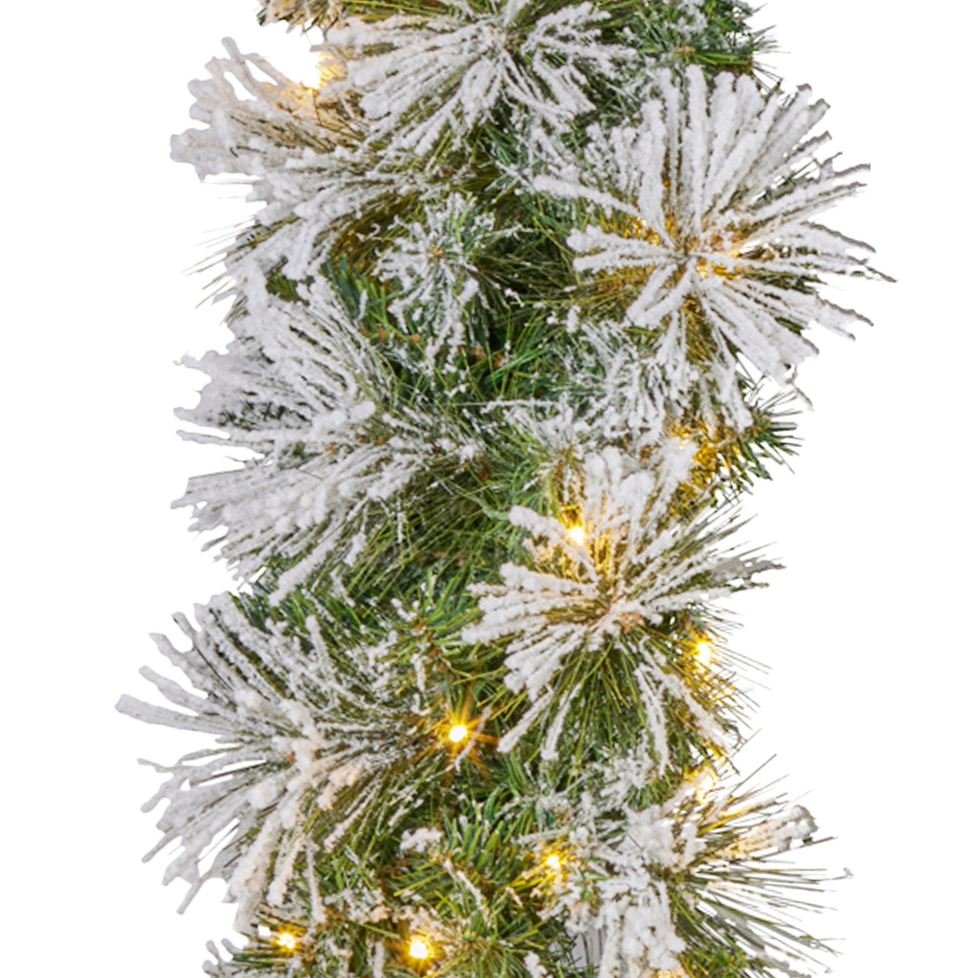 2.7M Snow-Flocked Christmas Garland with 100 LED Lights