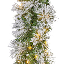 2.7M Snow-Flocked Christmas Garland with 100 LED Lights
