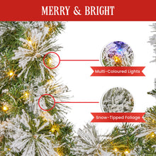 2.7M Snow-Flocked Christmas Garland with 100 LED Lights