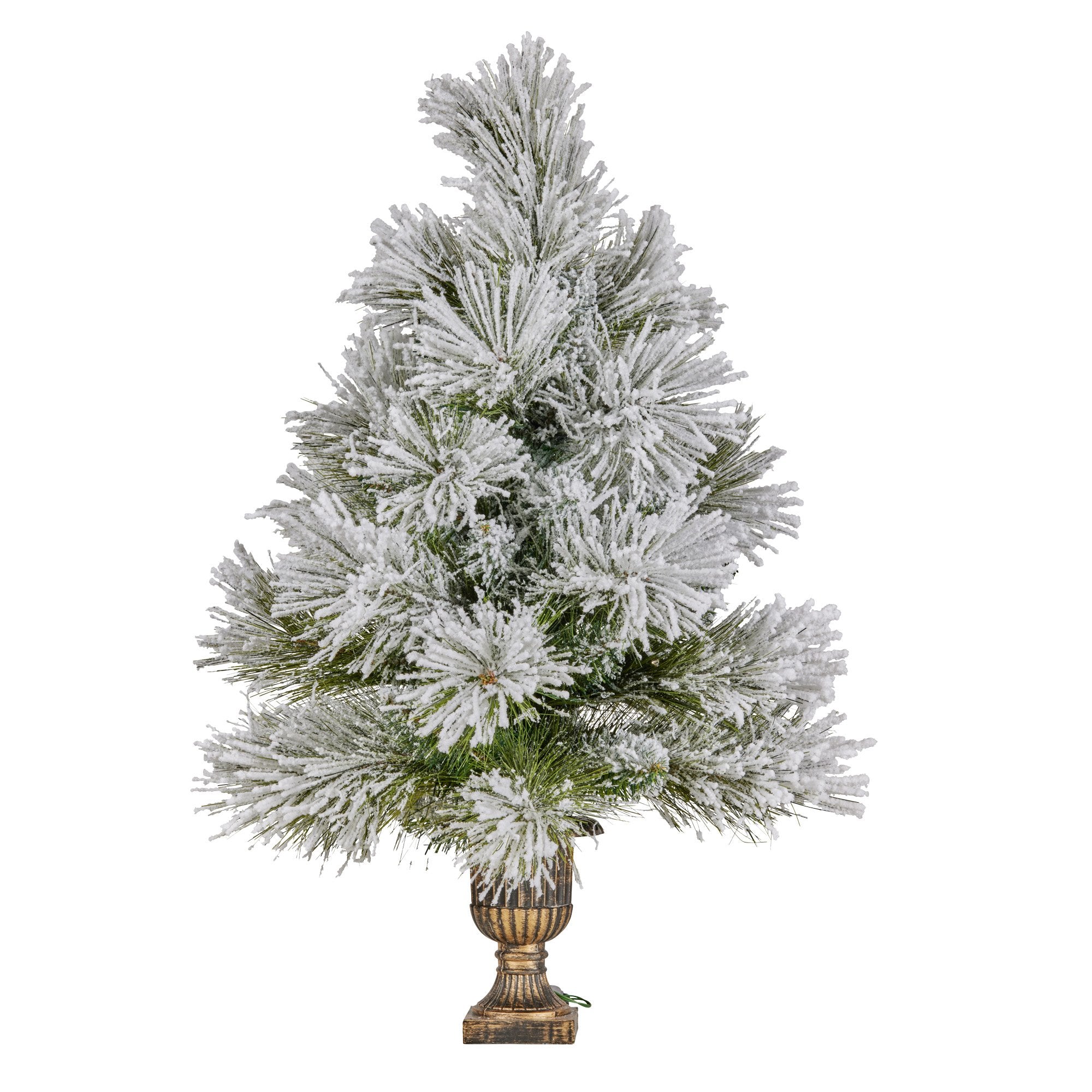 61CM Snow Tabletop Christmas Tree – 50 Tips, 25 Multicolour LED Lights