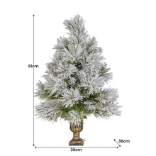 61CM Snow Tabletop Christmas Tree – 50 Tips, 25 Multicolour LED Lights