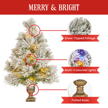 61CM Snow Tabletop Christmas Tree – 50 Tips, 25 Multicolour LED Lights