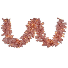 2.7M Pink Christmas Garland with 100 LED Lights