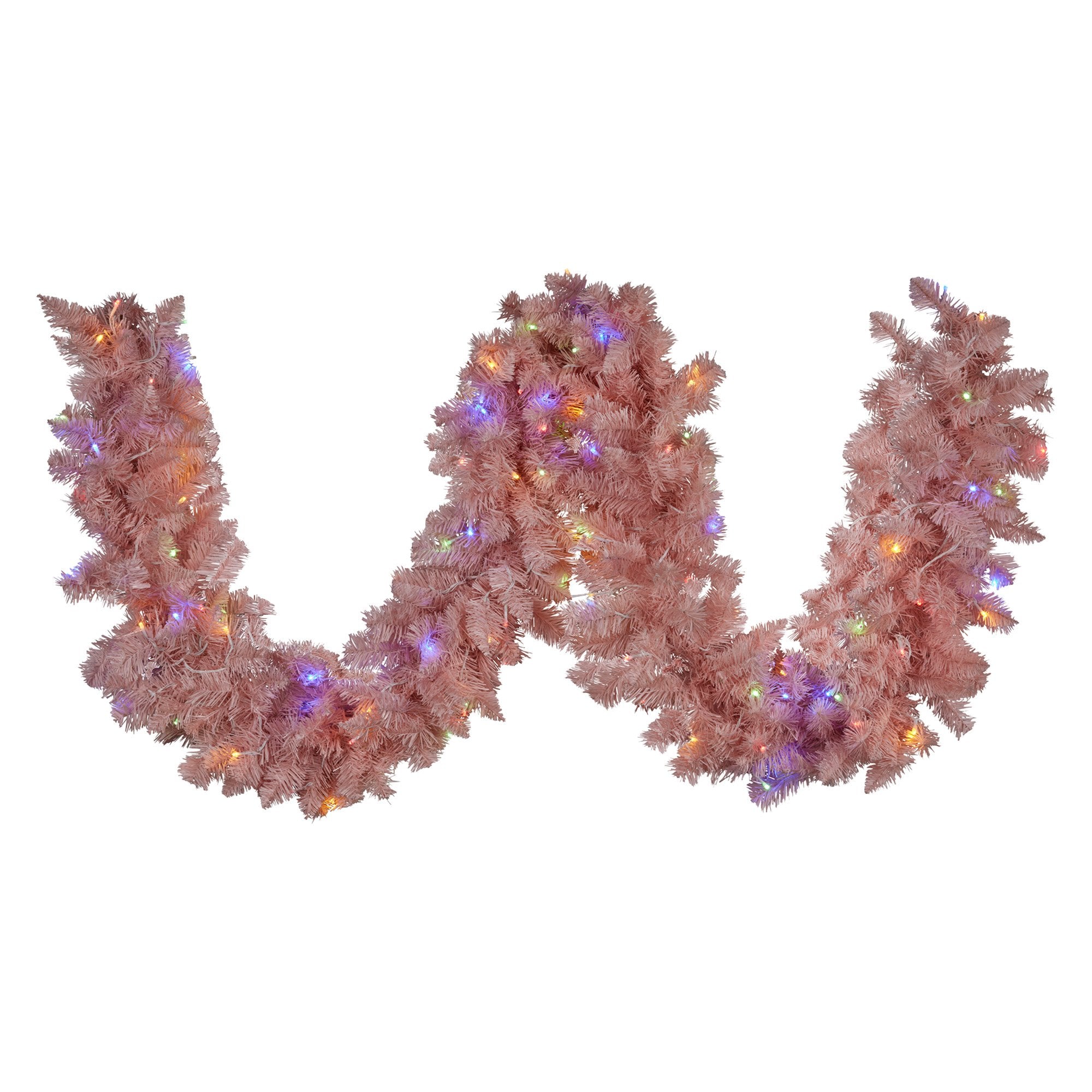 2.7M Pink Christmas Garland with 100 LED Lights