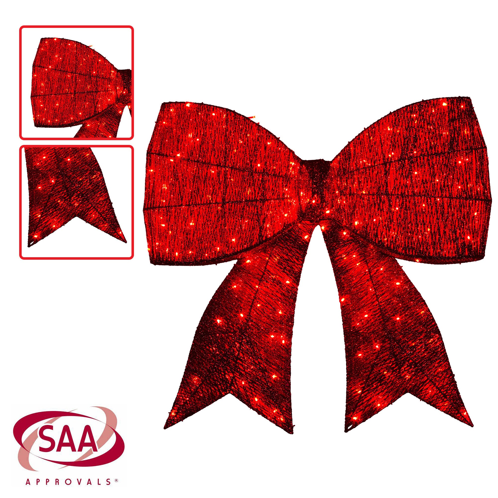 91CM Christmas Bow Motif Light Display – 220 Red LED Lights