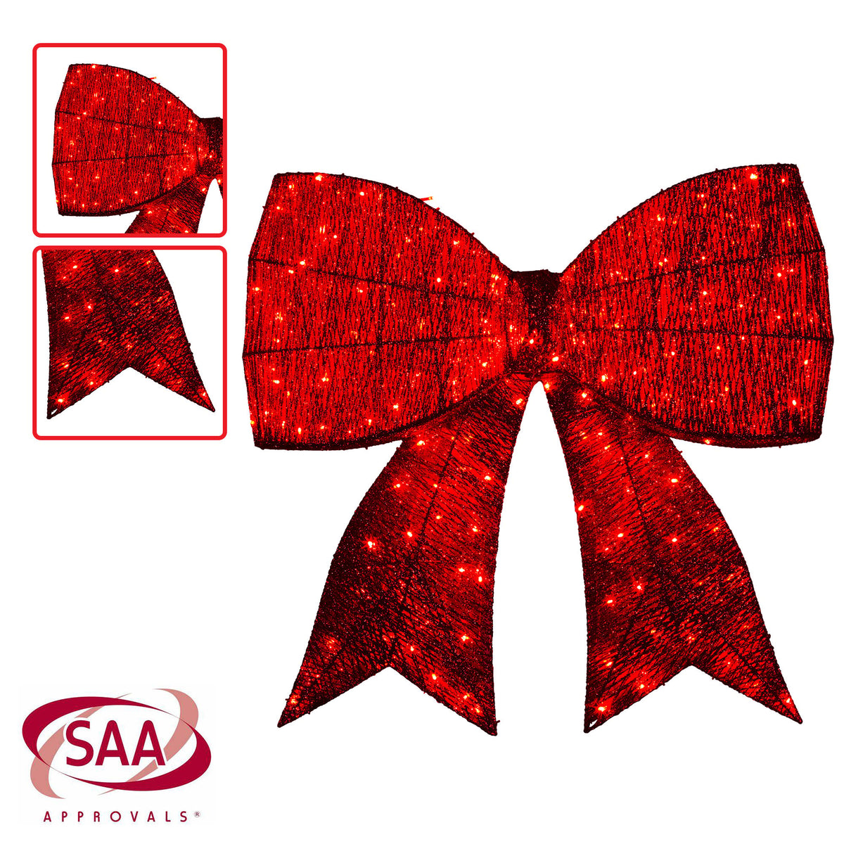 91CM LED Christmas Display Bow with Twinkle Lights – 220 LEDs