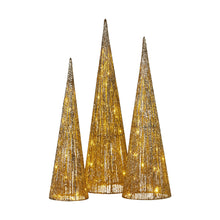 3 Piece LED Cone Christmas Tree Set – 90cm 80cm 70cm Warm White