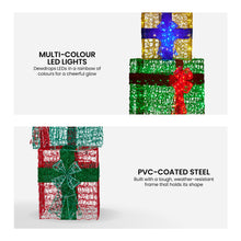 190cm LED Gift Box Stack Christmas Decoration – 390 Multi Colour Lights