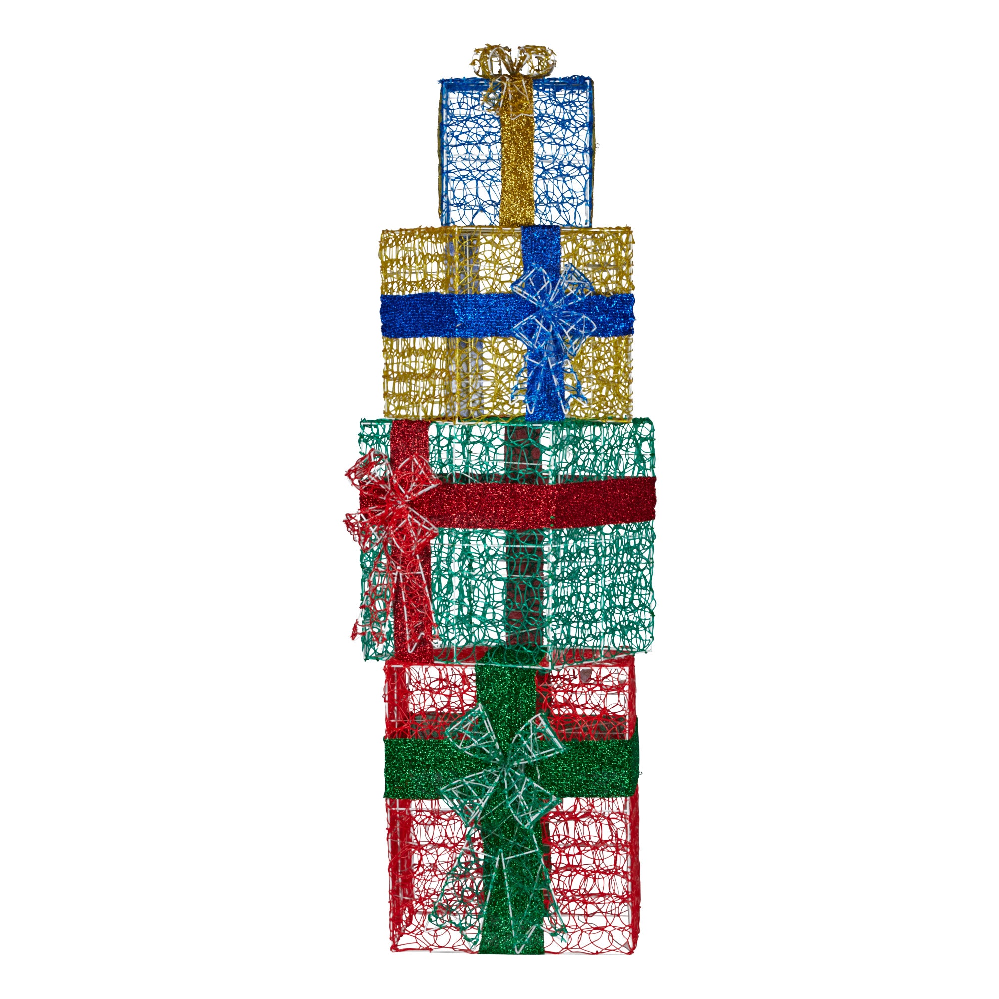 190cm LED Gift Box Stack Christmas Decoration – 390 Multi Colour Lights