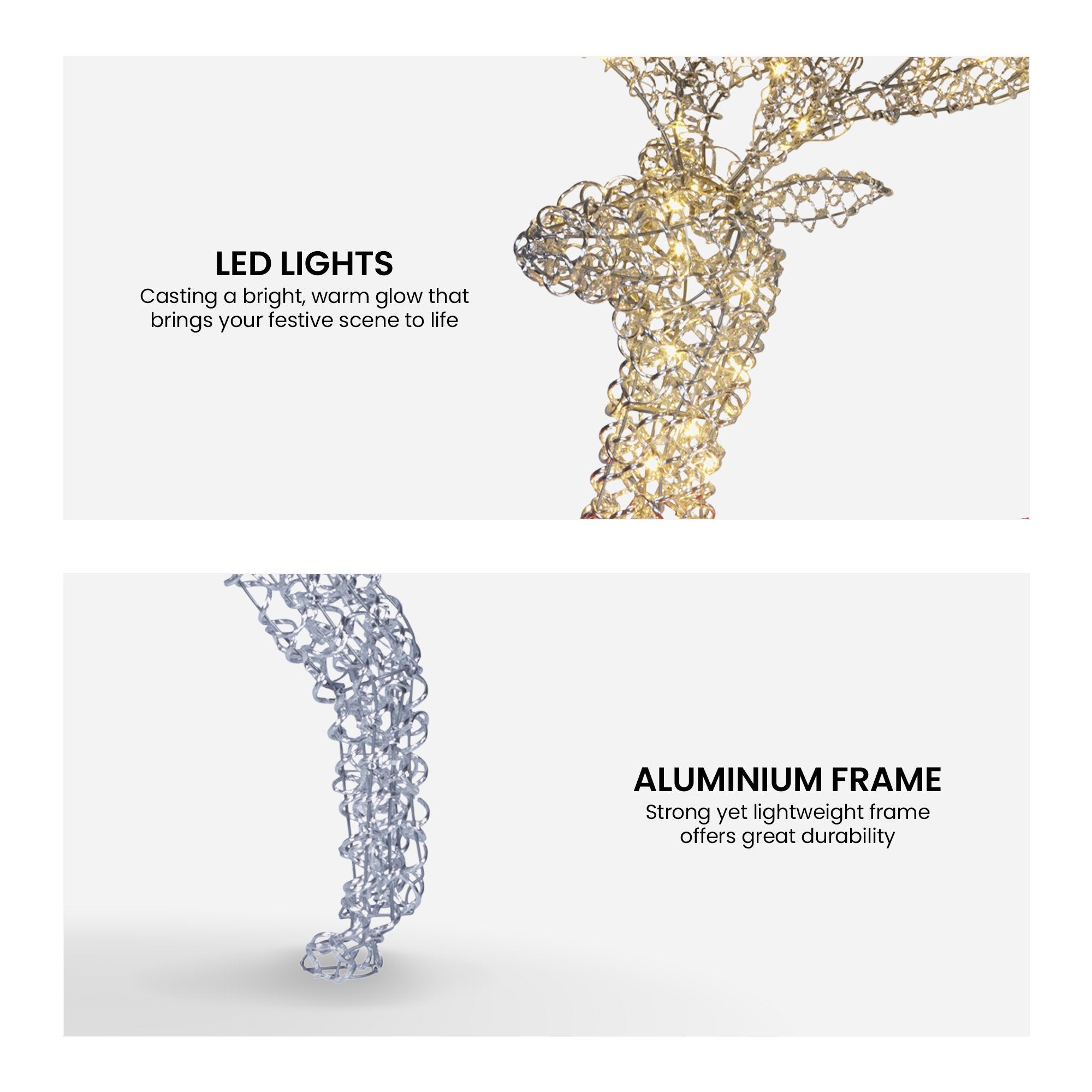 150cm LED Reindeer Christmas Decoration – 220 Warm White Lights