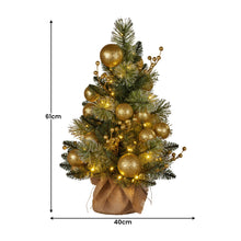 61CM Decorated Tabletop Christmas Tree – 80 Tips, 50 Warm White LED Lights