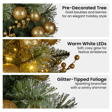 61CM Decorated Tabletop Christmas Tree – 80 Tips, 50 Warm White LED Lights