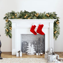 2.7M Pre-Lit Christmas Garland with Gold Baubles & Warm White LEDs