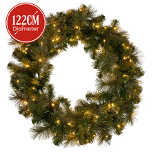 122cm Split Pre-Lit Christmas Wreath – 432 Tips, 140 LED (2 Piece)
