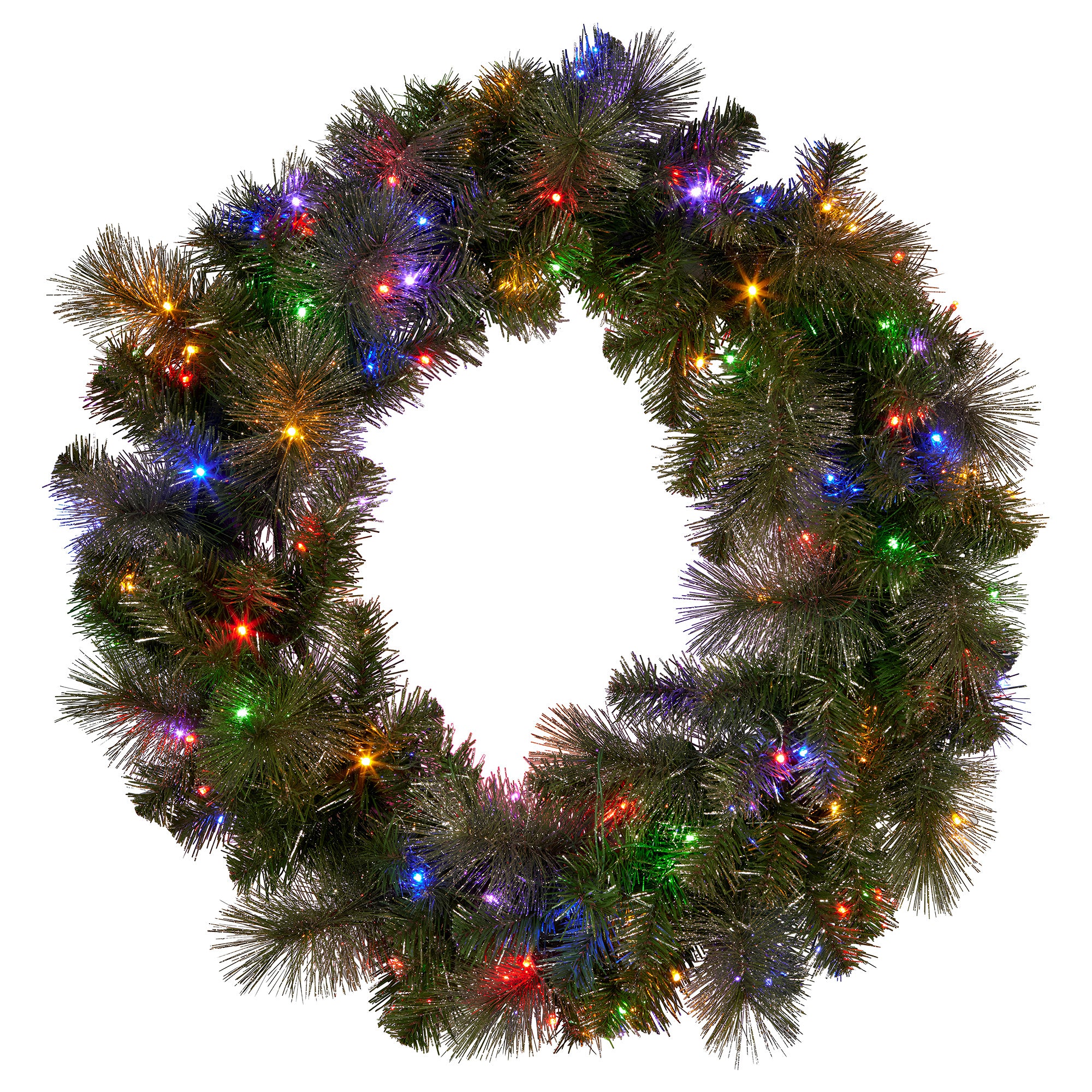 122cm Split Pre-Lit Christmas Wreath – 432 Tips, 140 LED (2 Piece)