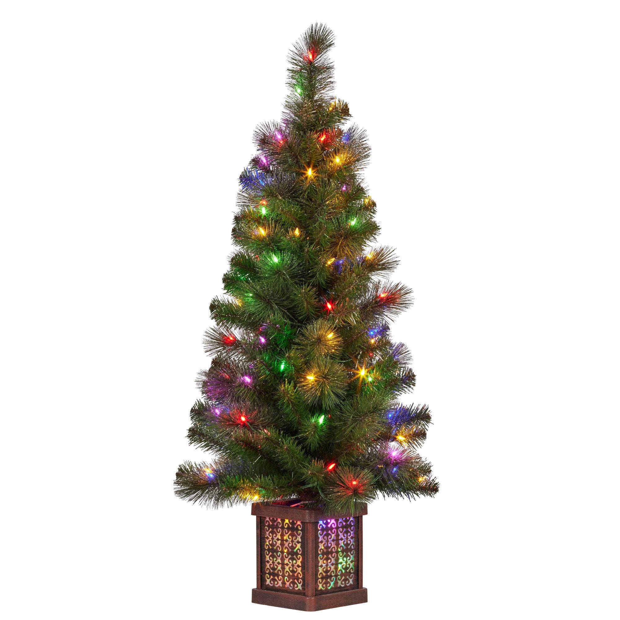 4FT Pre-Lit Glitter Gold Christmas Tree with 100 Multi-Function LEDs