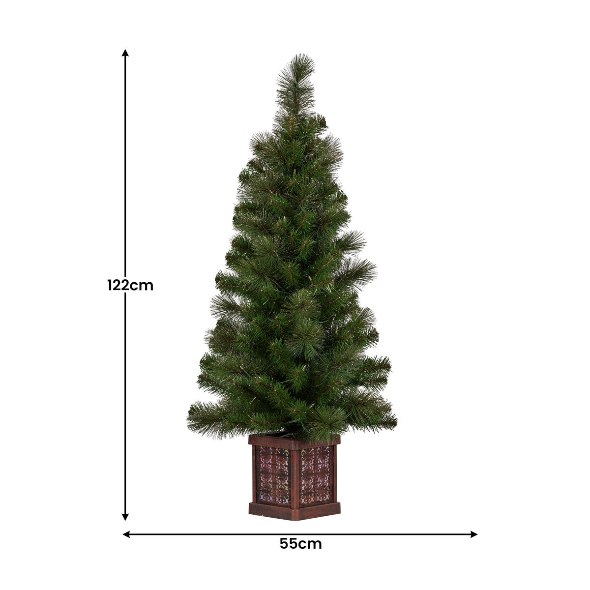 4FT Pre-Lit Glitter Gold Christmas Tree with 100 Multi-Function LEDs