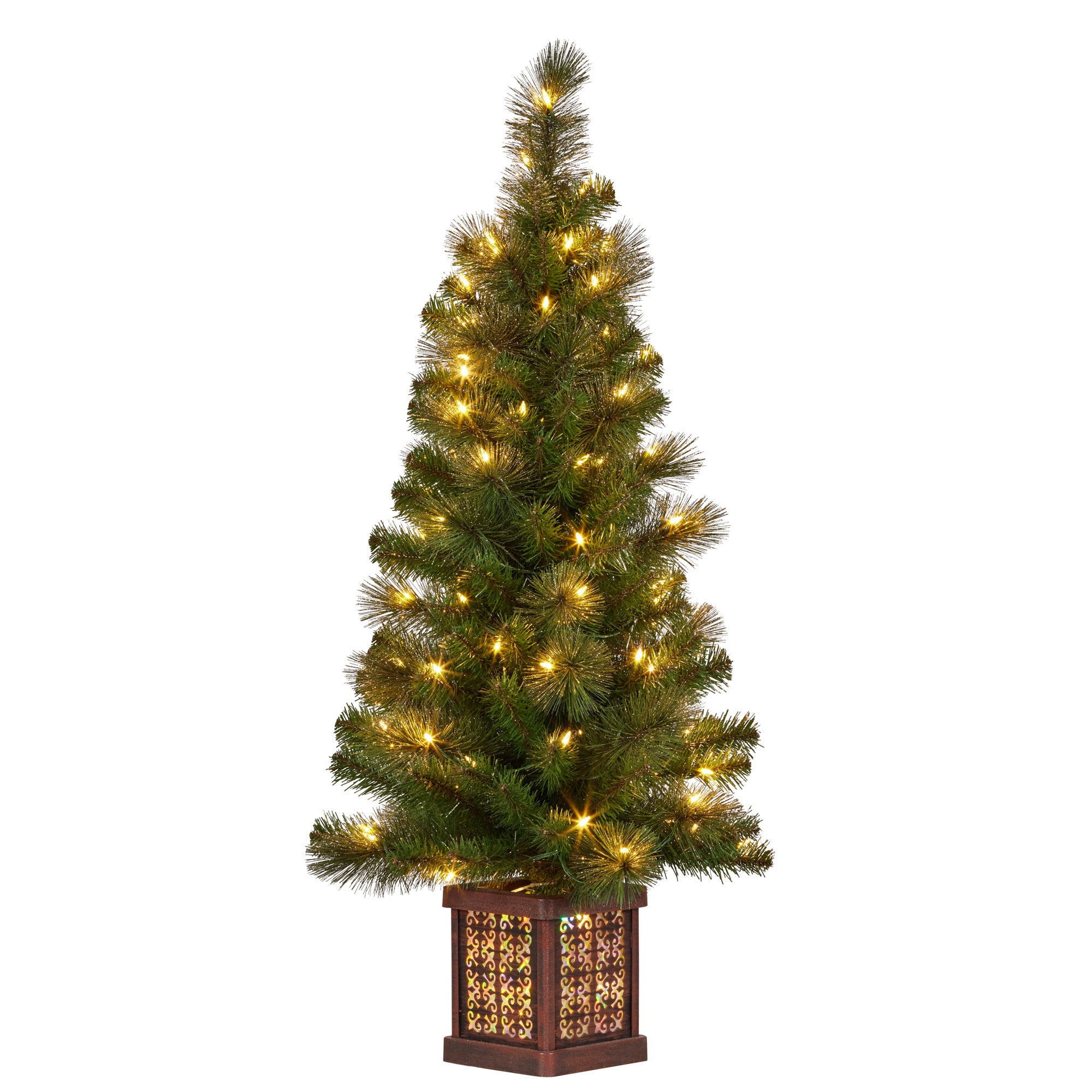 4FT Pre-Lit Glitter Gold Christmas Tree with 100 Multi-Function LEDs