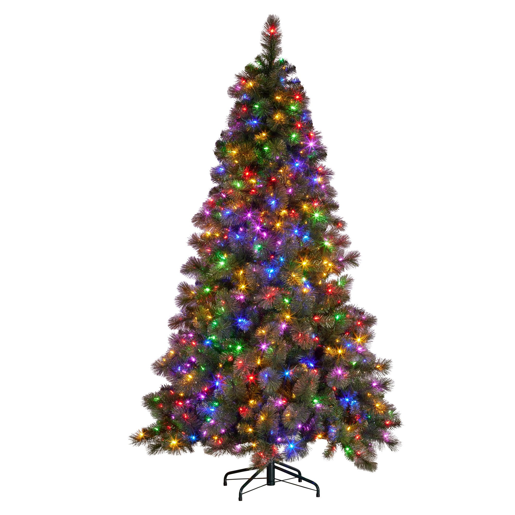 7.5FT Pre-Lit Glitter Gold Christmas Tree with 650 Multi-Function LEDs