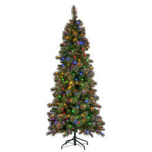 7.5FT Slim Pre-Lit Glitter Gold Christmas Tree with 400 LEDs