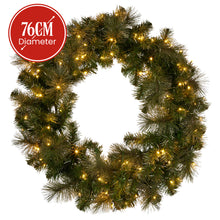 76cm Split Pre-Lit Christmas Wreath – 124 Tips, 100 LED (2 Piece)