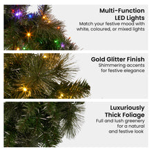 76cm Split Pre-Lit Christmas Wreath – 124 Tips, 100 LED (2 Piece)