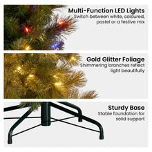 9FT Pre-Lit Glitter Gold Christmas Tree with 850 Multi-Function LEDs