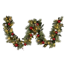 2.7M Pre-Lit Christmas Garland – Baubles & Berries, 70 LED Warm White