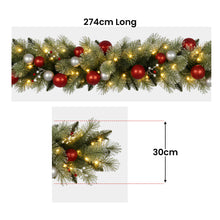2.7M Pre-Lit Christmas Garland – Baubles & Berries, 70 LED Warm White