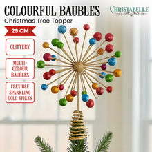 29CM Gold Tree Topper with Glitter Baubles