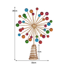 29CM Christmas Tree Topper – Gold Spikes, Multicolour Baubles